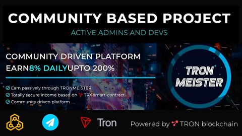 TronMeister | Community Driven Platform | EARN 8% DAILY