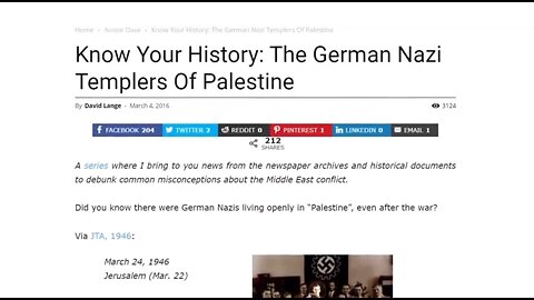 Zionist Nazi's, German Jews, Haavara Agreement, Templars, Palestine & Israel