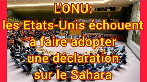 ONU: les Etats-Unis échouent à faire adopter une déclaration sur le Sahara