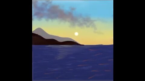 How to make a realistic painting of sunset withLake view by using Autodesk Sketchbook tools