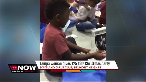 Tampa woman throws holiday party for 125 kids she sponsored from the Boys and Girls Club