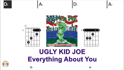 UGLY KID JOE - Everything About You - (Chords & Lyrics like a Karaoke) HD