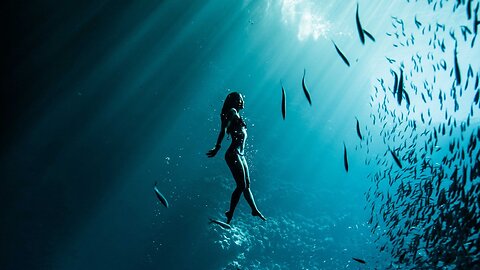 Underwater world .Meditation and relaxation.