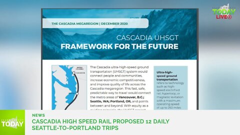 Cascadia High Speed Rail proposed 12 daily Seattle-to-Portland trips