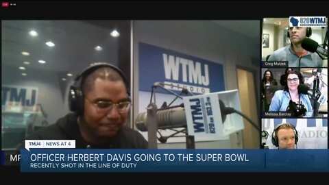 Recently shot Milwaukee police officer Herbert Davis is going to the Super Bowl!