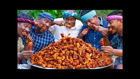 500 CHICKEN LEGS COOKING & EATING _ Crispy Fried Chicken legs _ Chicken Peri Peri _ Chicken Recipe