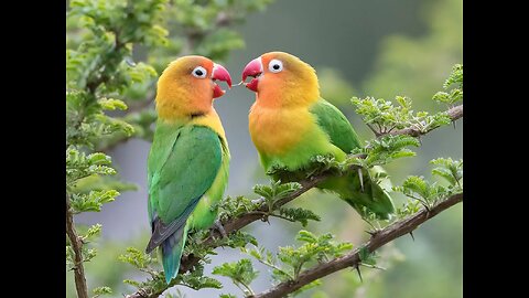 love birds food and playing