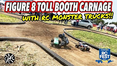 Figure 8 Toll Booth RC Monster Truck Carnage! Will My Losi LMT Win?