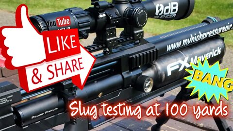 FX Maverick Sniper 22caliber at the 100 yard range slug trials