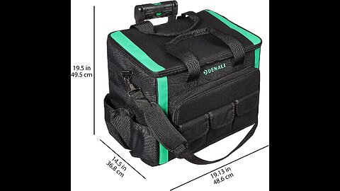 Amazon Brand - Denali 20 Pockets Lighted Roller Tool Bag, Rolling Bag, Black