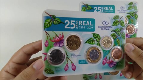 BLISTER SET COMPLETO DE MOEDAS 25 ANOS DO REAL OFICIAL - QUANTO VALE? VEJA TODOS OS DETALHES AQUI.