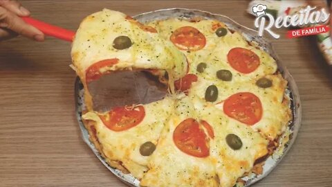 NÃO JOGUE PÃO FORA ANTES DE VER ESSE VÍDEO, PIZZA RÁPIDA PARA QUALQUER HORA! 🍕