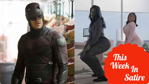 THIS WEEK IN SATIRE: Daredevil Thanking The Lord that he is Blind as She Hulk Twerks