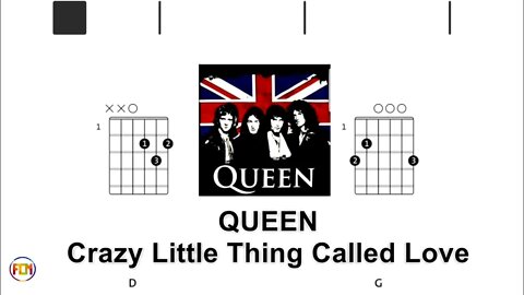 QUEEN Crazy Little Thing Called Love - (Chords & Lyrics like a Karaoke) HD