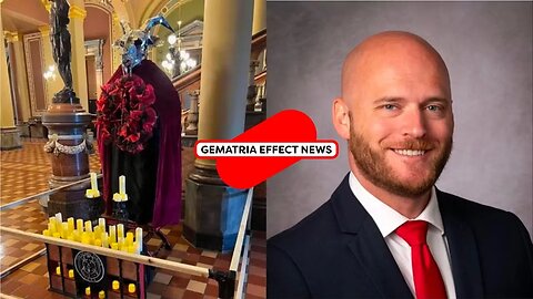 35-year-old Michael Cassidy tears down the Satanic display in Iowa Capitol, Thursday, Dec. 14, 2023