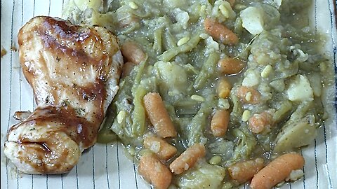 Grandma’s Green Beans & Barbecue Chicken Thighs