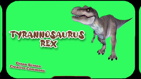 TYRANNOSAURUS REX green screen animation. GREEN SCREEN video footage.