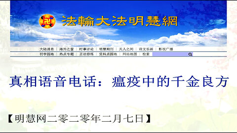 真相语音电话：瘟疫中的千金良方（男声版）2020.02.07