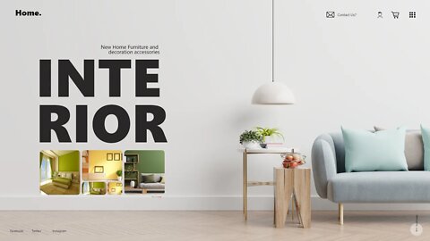 Interior Decoration web landing Page Design In Adobe XD