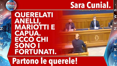 Sara Cunial: querelati Anelli, Pres. Ord. Medici, Mariotti, dir. gen. Confindustria e Ilaria Capua.