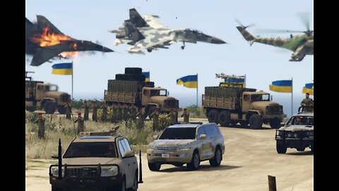 Russian Air Attack to Destroy Urkaine Army Weapons Convoy | Air War in Ukraine - GTA 5