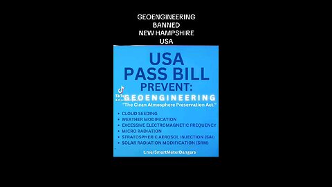 New Hampshire USA Banning Geoengineering-Chemtrails