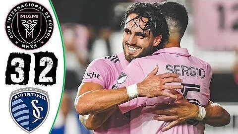 Messi Effect & Busquets High IQ - Inter Miami vs Sporting KC 3-2 Highlights & Goals - 2023