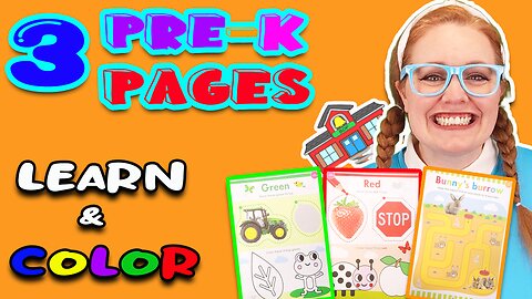 Learn & Color | Pre-K Activity Workbook | Learn Colors | Follow Directions | Certified Teacher