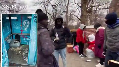 Invading Migrants in New York City Are Leaving PEE CUPS (?) on People's Doorsteps - @NJEGmedia filmed