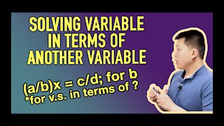 Solving Variable In Terms of Another Variable (HOW TO) - Examples | CAVEMAN CHANG