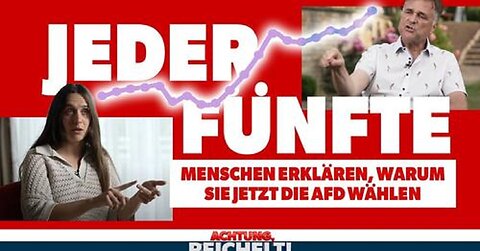 Jeder Fünfte: Menschen erklären, warum sie jetzt AfD wählen | Achtung, Reichelt! vom 12. Juni 2023