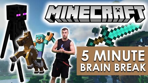 BRAIN BREAK FOR KIDS - 5 MINUTE BRAIN BREAK - Kids MINECRAFT ENERGY BURNER Session + ENDERMEN!