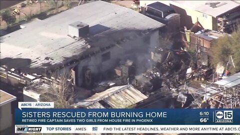 Sisters rescued from burning home in south Phoenix