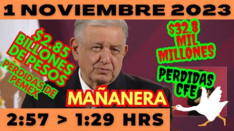 💩🐣👶 AMLITO | Mañanera *Miércoles 1 de Noviembre 2023* | El gansito veloz 2:57 a 1:29.