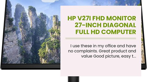 HP V27i FHD Monitor 27-inch Diagonal Full HD Computer Monitor with IPS Panel and 3-Sided Micr...