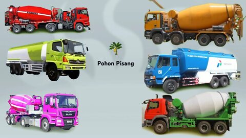 Tebak Gambar Mobil Truck Molen Semen Warna Merah