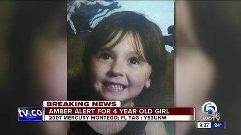 Florida Amber Alert issued for missing 4-year-old girl