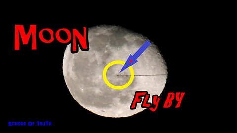 Jet Fly-By; Jet Plane Flies In Front Of Local Moon