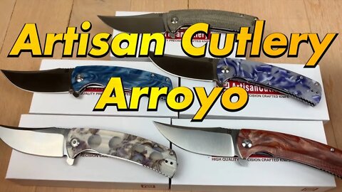 Artisan Cutlery 1845 Arroyo /includes disassembly/ with Crazy Acrylic scales !!!