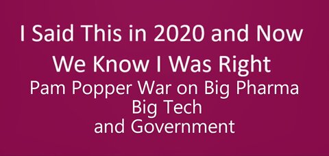 Pam Popper Covid Law Suit War on Big Pharma Big Tech and Government 19 min