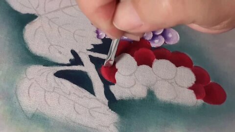 Como Pintar UVAS Para INICIANTES Pintura em tecido pt 2