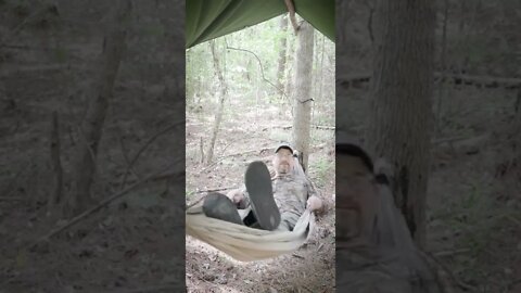 Make a hammock from a sheet, blanket or tarp!