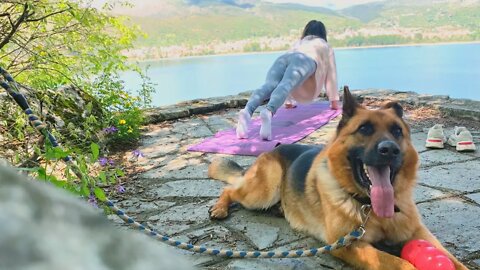 yoga & wildflowers by the forest lake | road trip to parga, greece | my healthy quinoa salad recipe