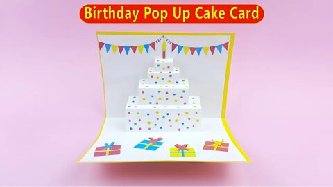 DIY Happy Birthday Pop Up Cake Card - Easy Paper Crafts