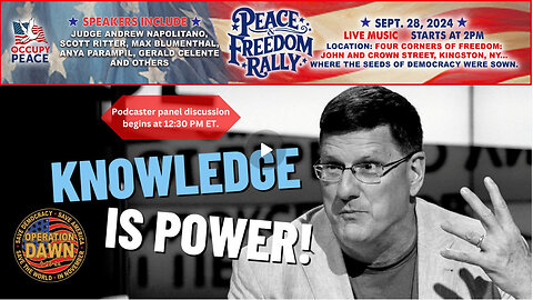 Peace & Freedom Rally Sep 28 (Online panel discussion 12:30 ET/Main event 2 PM ET)