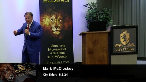 Mark McCloskey presents to City Elders