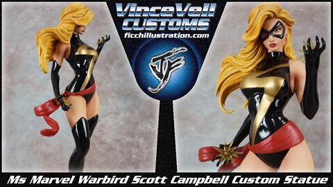 Ms Marvel Warbird Scott Campbell Custom Statue