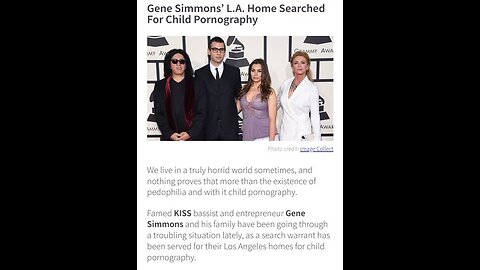 (2015) Jewish Talmud devotee & Former KISS member GENE SIMMONS house raided by "Crimes Against Children" task Force