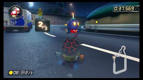 Mario Kart 8 Deluxe DLC Wave 5 Time Trials - Wii Moonview Highway (150cc) - 1:47.966