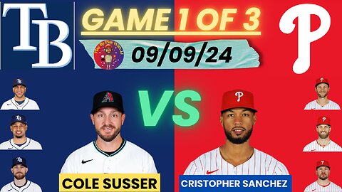 Philadelphia Phillies vs. Tampa Bay Rays LIVE PLAY-BY-PLAY + NL EAST WATCHPARTY (09-09-24) #phillies